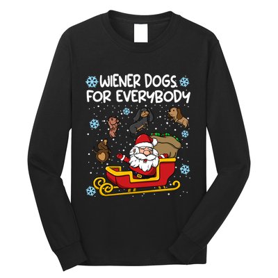 Wiener Dogs For Everybody Santa Funny Christmas Dachshund Long Sleeve Shirt