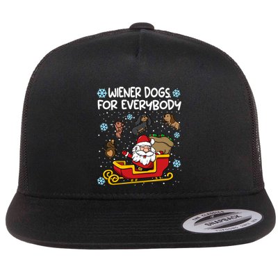 Wiener Dogs For Everybody Santa Funny Christmas Dachshund Flatbill Hat