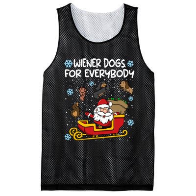 Wiener Dogs For Everybody Santa Funny Christmas Dachshund Mesh Reversible Basketball Jersey Tank