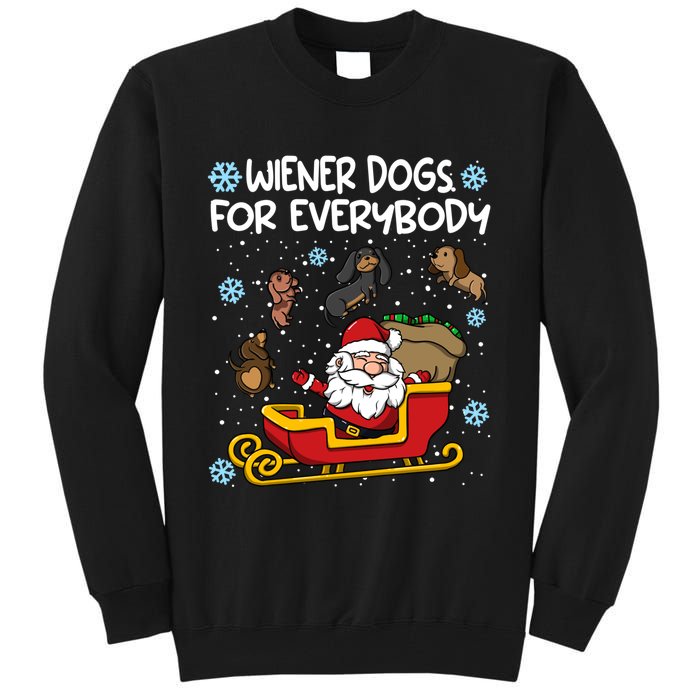 Wiener Dogs For Everybody Santa Funny Christmas Dachshund Tall Sweatshirt