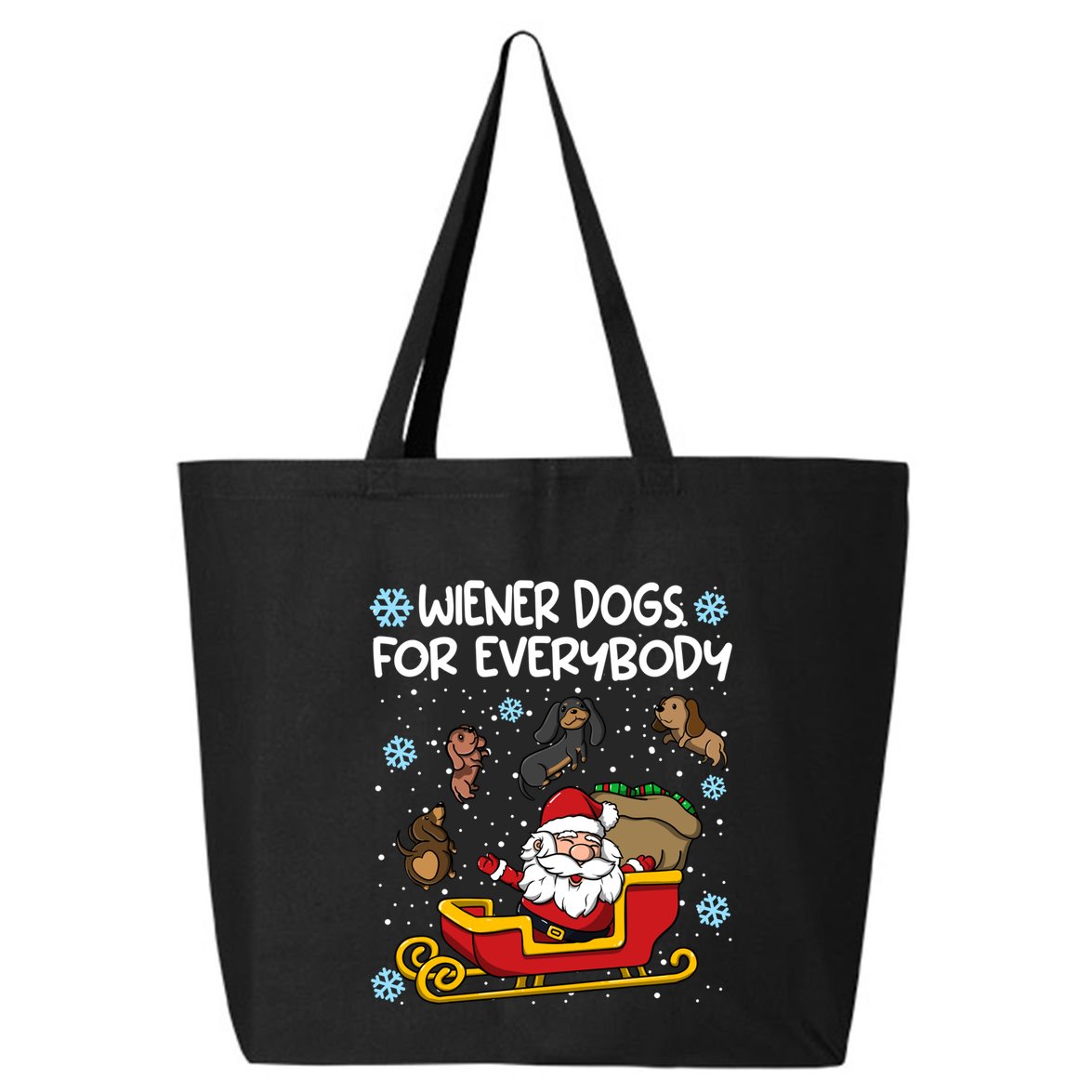 Wiener Dogs For Everybody Santa Funny Christmas Dachshund 25L Jumbo Tote