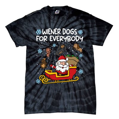 Wiener Dogs For Everybody Santa Funny Christmas Dachshund Tie-Dye T-Shirt