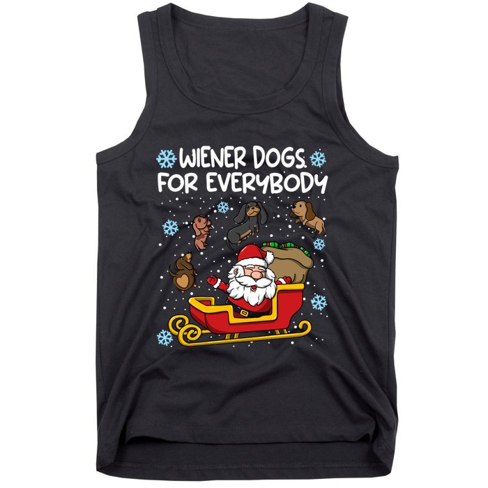 Wiener Dogs For Everybody Santa Funny Christmas Dachshund Tank Top