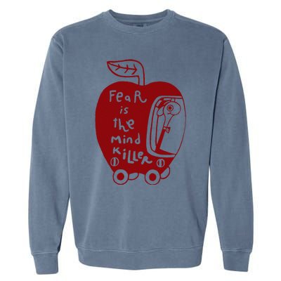 Wormy Dune Funny Apple Graphic Garment-Dyed Sweatshirt