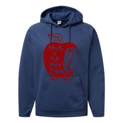 Wormy Dune Funny Apple Graphic Performance Fleece Hoodie