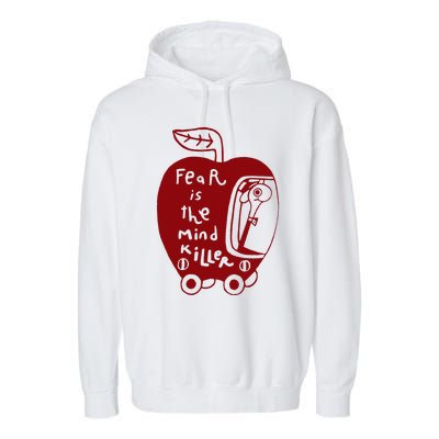 Wormy Dune Funny Apple Graphic Garment-Dyed Fleece Hoodie