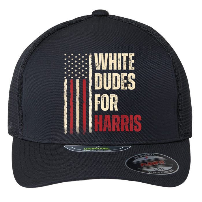 White Dudes For Kamala Harris 2024 For President Election Kamalaharris Flexfit Unipanel Trucker Cap