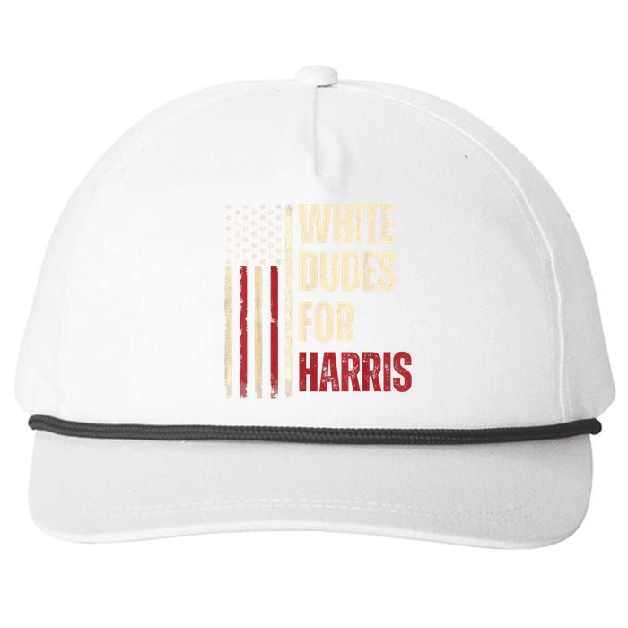 White Dudes For Kamala Harris 2024 For President Election Kamalaharris Snapback Five-Panel Rope Hat