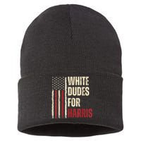 White Dudes For Kamala Harris 2024 For President Election Kamalaharris Sustainable Knit Beanie