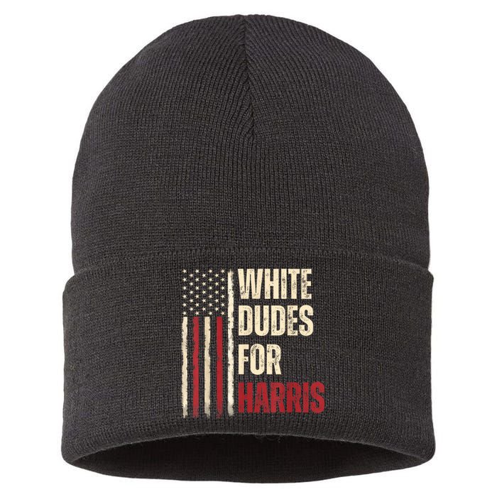 White Dudes For Kamala Harris 2024 For President Election Kamalaharris Sustainable Knit Beanie