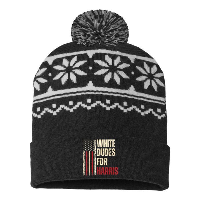 White Dudes For Kamala Harris 2024 For President Election Kamalaharris USA-Made Snowflake Beanie