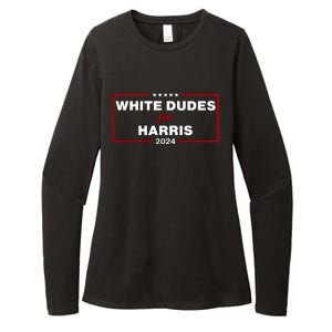 White Dudes For Harris 2024 Womens CVC Long Sleeve Shirt