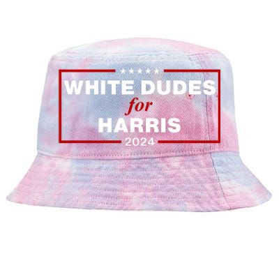 White Dudes For Harris 2024 Tie-Dyed Bucket Hat