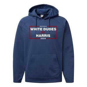 White Dudes For Harris 2024 Performance Fleece Hoodie