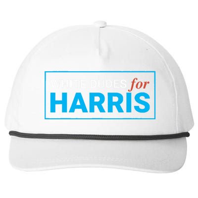 White Dudes For Kamala Harris 2024 President Snapback Five-Panel Rope Hat