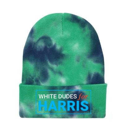 White Dudes For Kamala Harris 2024 President Tie Dye 12in Knit Beanie