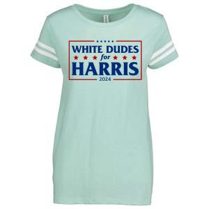 White Dudes For Harris 2024 Enza Ladies Jersey Football T-Shirt