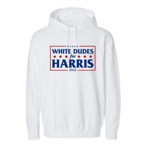 White Dudes For Harris 2024 Garment-Dyed Fleece Hoodie