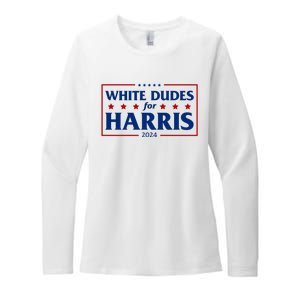 White Dudes For Harris 2024 Womens CVC Long Sleeve Shirt