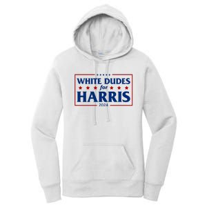 White Dudes For Harris 2024 Women's Pullover Hoodie