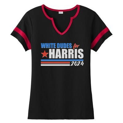 White Dudes For Kamala Harris 2024 Ladies Halftime Notch Neck Tee