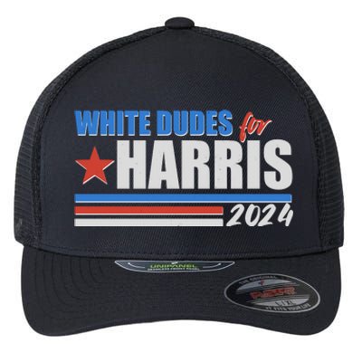 White Dudes For Kamala Harris 2024 Flexfit Unipanel Trucker Cap