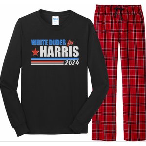 White Dudes For Kamala Harris 2024 Long Sleeve Pajama Set