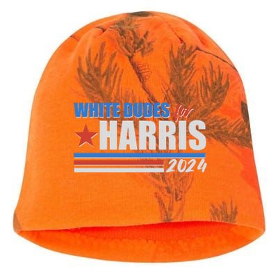 White Dudes For Kamala Harris 2024 Kati - Camo Knit Beanie