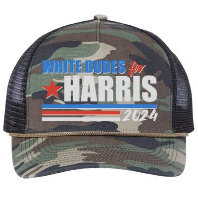 White Dudes For Kamala Harris 2024 Retro Rope Trucker Hat Cap