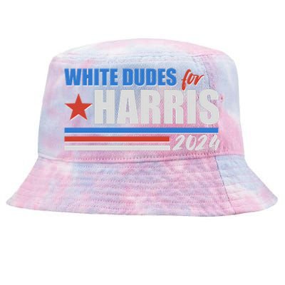 White Dudes For Kamala Harris 2024 Tie-Dyed Bucket Hat