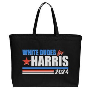 White Dudes For Kamala Harris 2024 Cotton Canvas Jumbo Tote