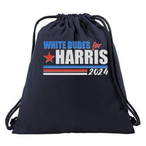 White Dudes For Kamala Harris 2024 Drawstring Bag