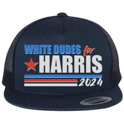 White Dudes For Kamala Harris 2024 Flat Bill Trucker Hat