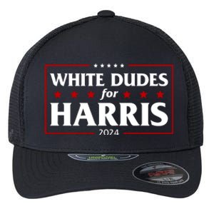 White Dudes For Harris 2024 Flexfit Unipanel Trucker Cap