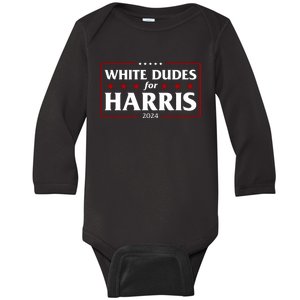 White Dudes For Harris 2024 Baby Long Sleeve Bodysuit