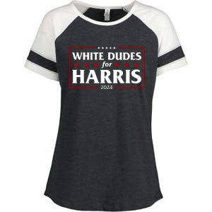 White Dudes For Harris 2024 Enza Ladies Jersey Colorblock Tee