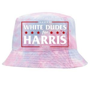 White Dudes For Harris 2024 Tie-Dyed Bucket Hat