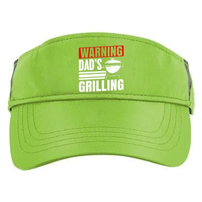 Warning DadS Grilling FatherS Day Graphic Adult Drive Performance Visor