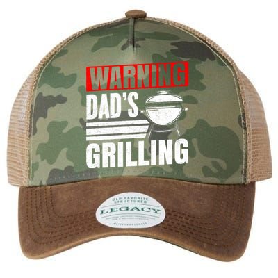 Warning DadS Grilling FatherS Day Graphic Legacy Tie Dye Trucker Hat