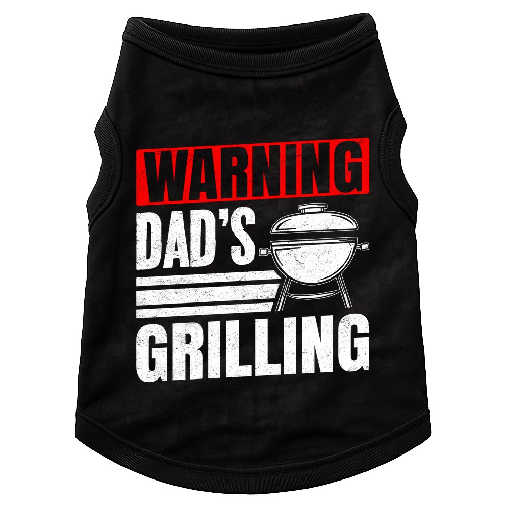 Warning DadS Grilling FatherS Day Graphic Doggie Tank