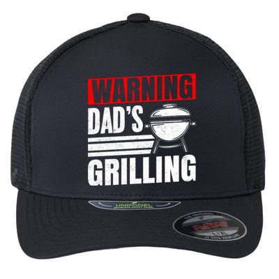 Warning DadS Grilling FatherS Day Graphic Flexfit Unipanel Trucker Cap