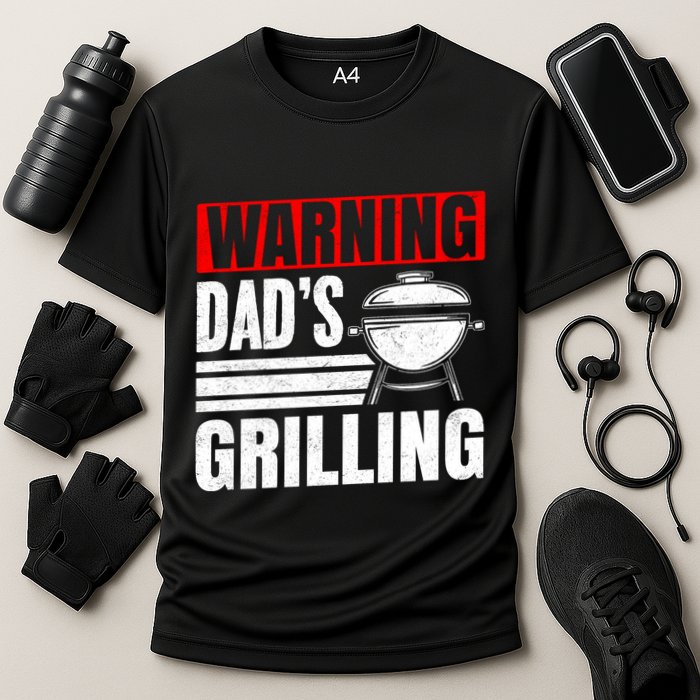 Warning DadS Grilling FatherS Day Graphic Cooling Performance Crew T-Shirt