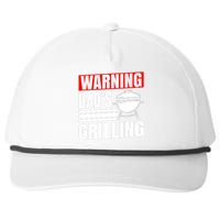 Warning DadS Grilling FatherS Day Graphic Snapback Five-Panel Rope Hat