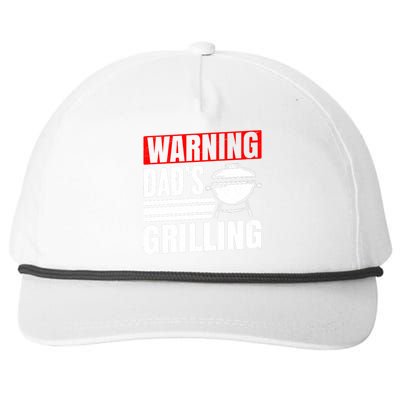 Warning DadS Grilling FatherS Day Graphic Snapback Five-Panel Rope Hat