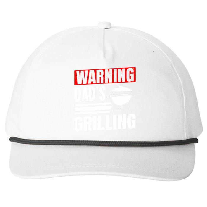 Warning DadS Grilling FatherS Day Graphic Snapback Five-Panel Rope Hat