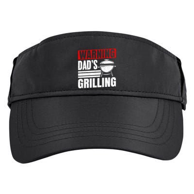 Warning DadS Grilling FatherS Day Graphic Adult Drive Performance Visor