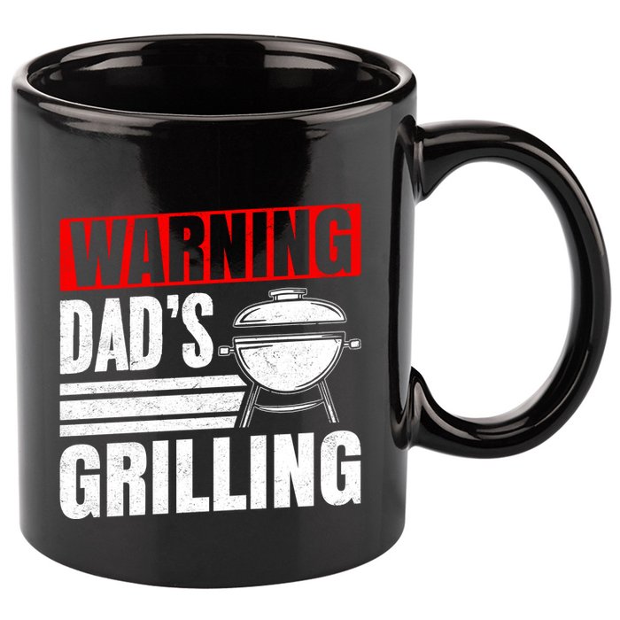 Warning DadS Grilling FatherS Day Graphic 11oz C Handle Ceramic Mug