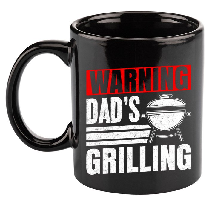 Warning DadS Grilling FatherS Day Graphic 11oz C Handle Ceramic Mug