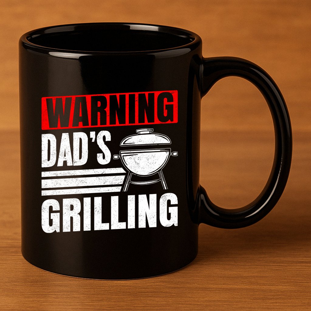 Warning DadS Grilling FatherS Day Graphic 11oz C Handle Ceramic Mug