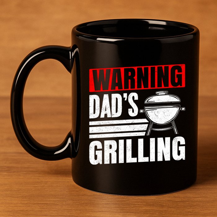 Warning DadS Grilling FatherS Day Graphic 11oz C Handle Ceramic Mug